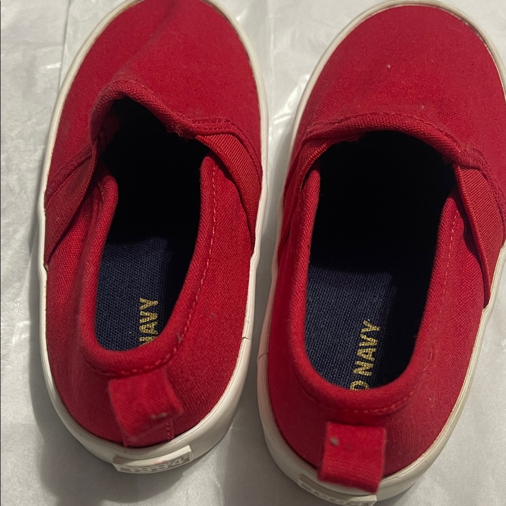 Old Navy Red Slip-On Canvas Kids Sneakers